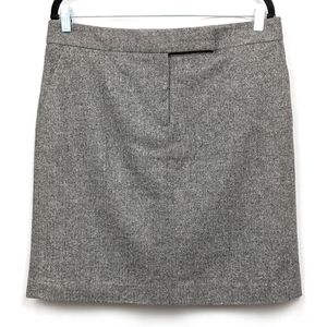 NWOT J. Crew Pencil Skirt Stretch Wool Blend Herringbone Pockets Lined Gray 10